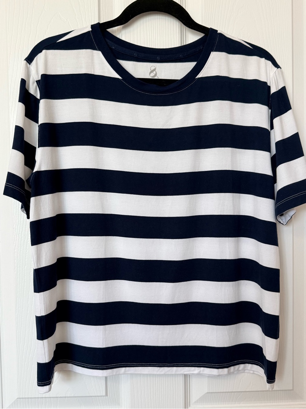 Lou & Grey Navy & White Striped Crew Tee